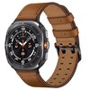 Leren band met twin gesp - Bruin - Samsung Galaxy Watch Ultra - 47mm