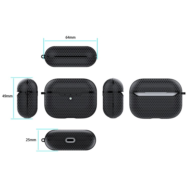 AirPods Pro / AirPods Pro 2 siliconen hoesje Football series - Met bevestigingsclip - Blauw