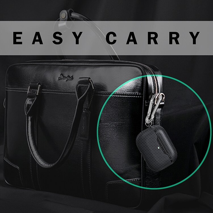 AirPods Pro / AirPods Pro 2 siliconen hoesje Football series - Met bevestigingsclip - Zwart