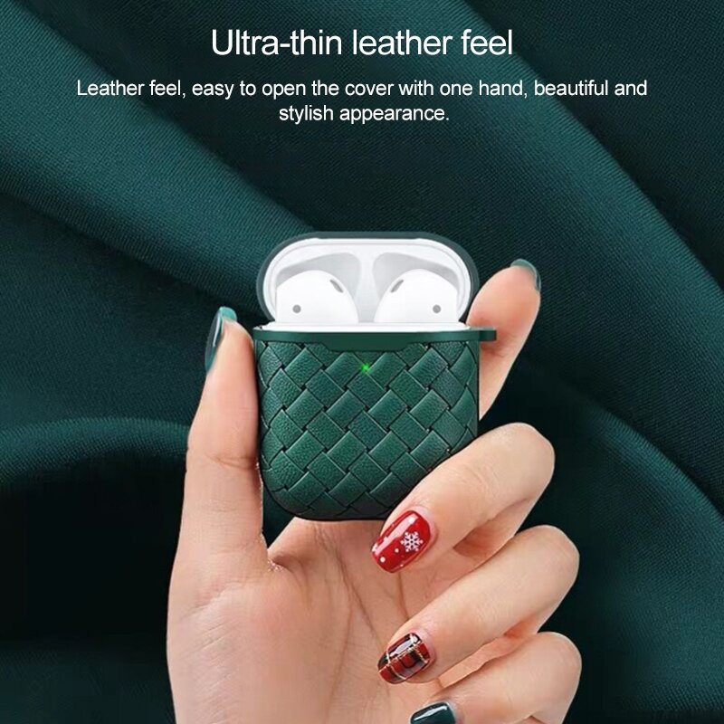 AirPods 1/2 hoesje PU Wave Series - soft case - zwart