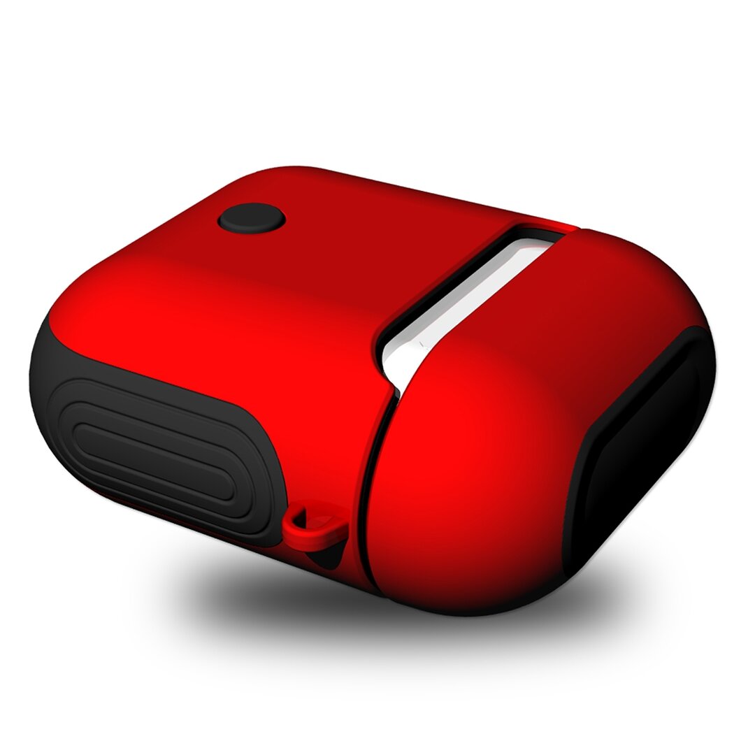 AirPods 1/2 hoesje soft grip - hard case - rood - Schokbestendig