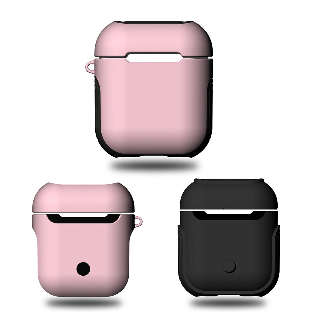 AirPods 1/2 hoesje soft grip - hard case - roze - Schokbestendig