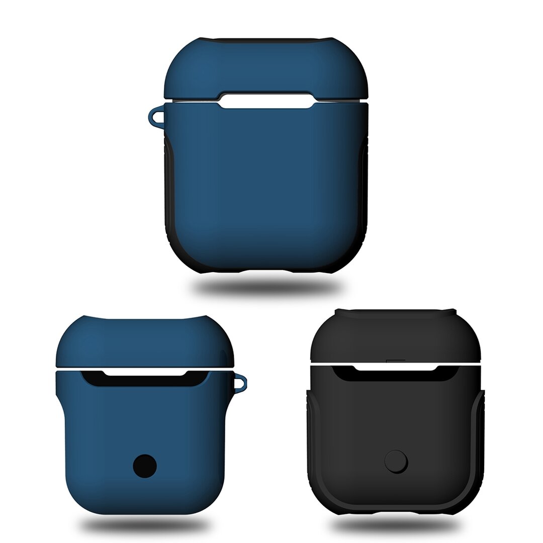 AirPods 1/2 hoesje soft grip - hard case - blauw - Schokbestendig