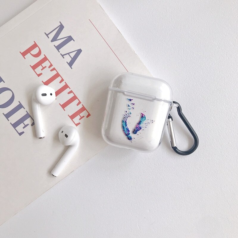 AirPods 1/2 hoesje Painting series - hard case - Veren - Schokbestendig