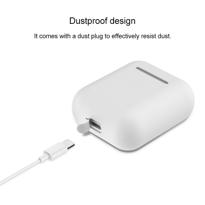 AirPods 1/2 hoesje Liquid series - Siliconen - Zwart - Schokbestendig