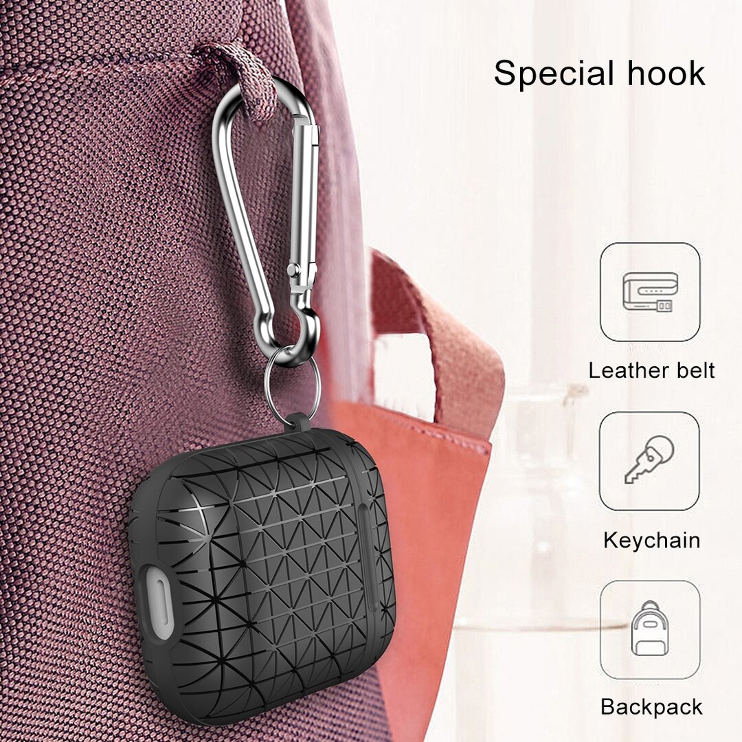 AirPods 1/2 hoesje triangle series - soft case - zwart