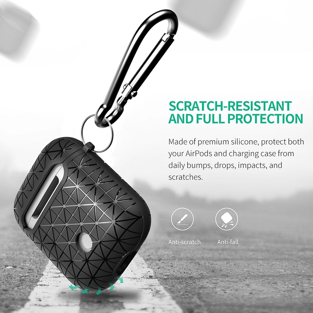 AirPods 1/2 hoesje triangle series - soft case - zwart