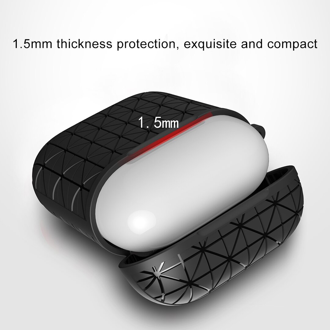 AirPods 1/2 hoesje triangle series - soft case - zwart