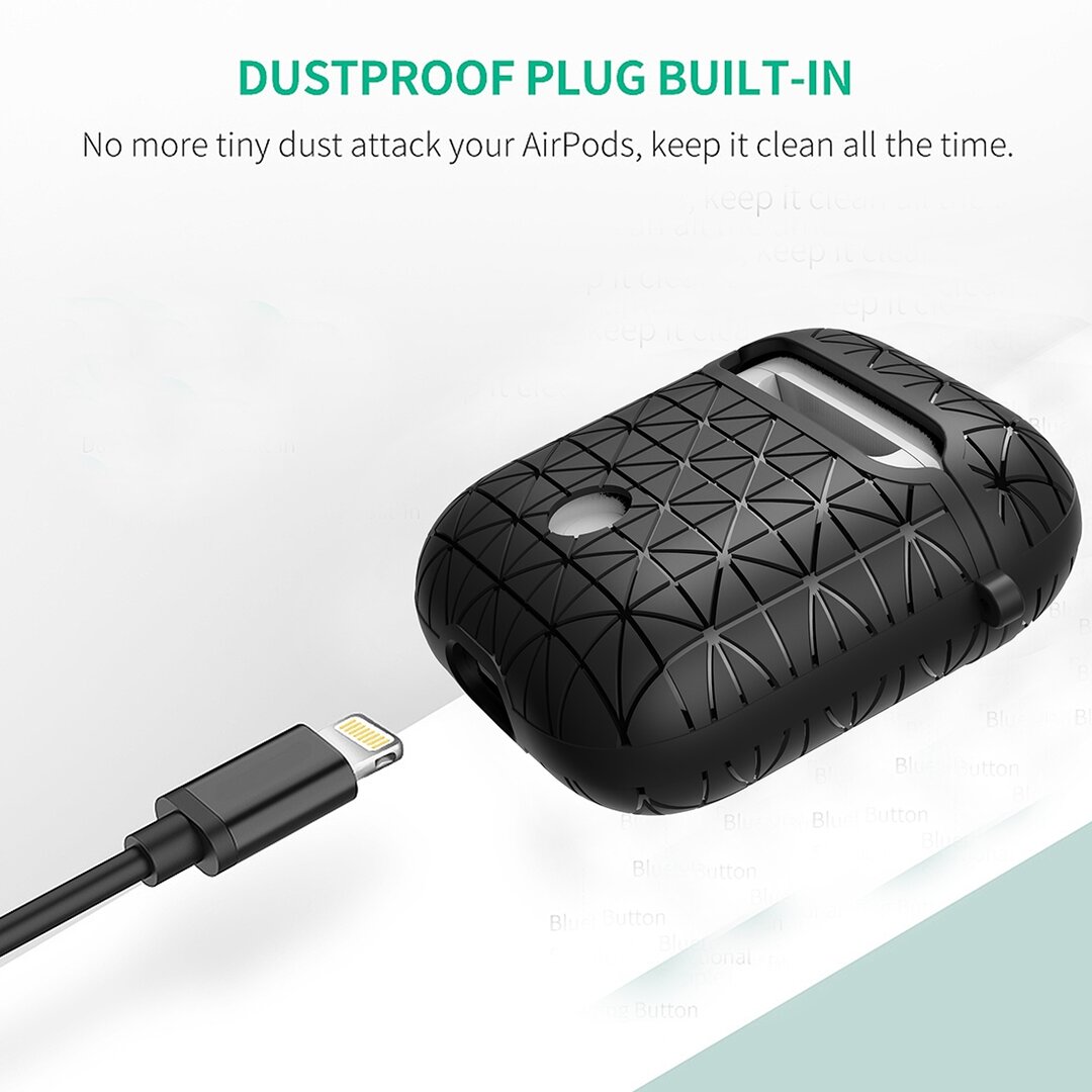 AirPods 1/2 hoesje triangle series - soft case - zwart