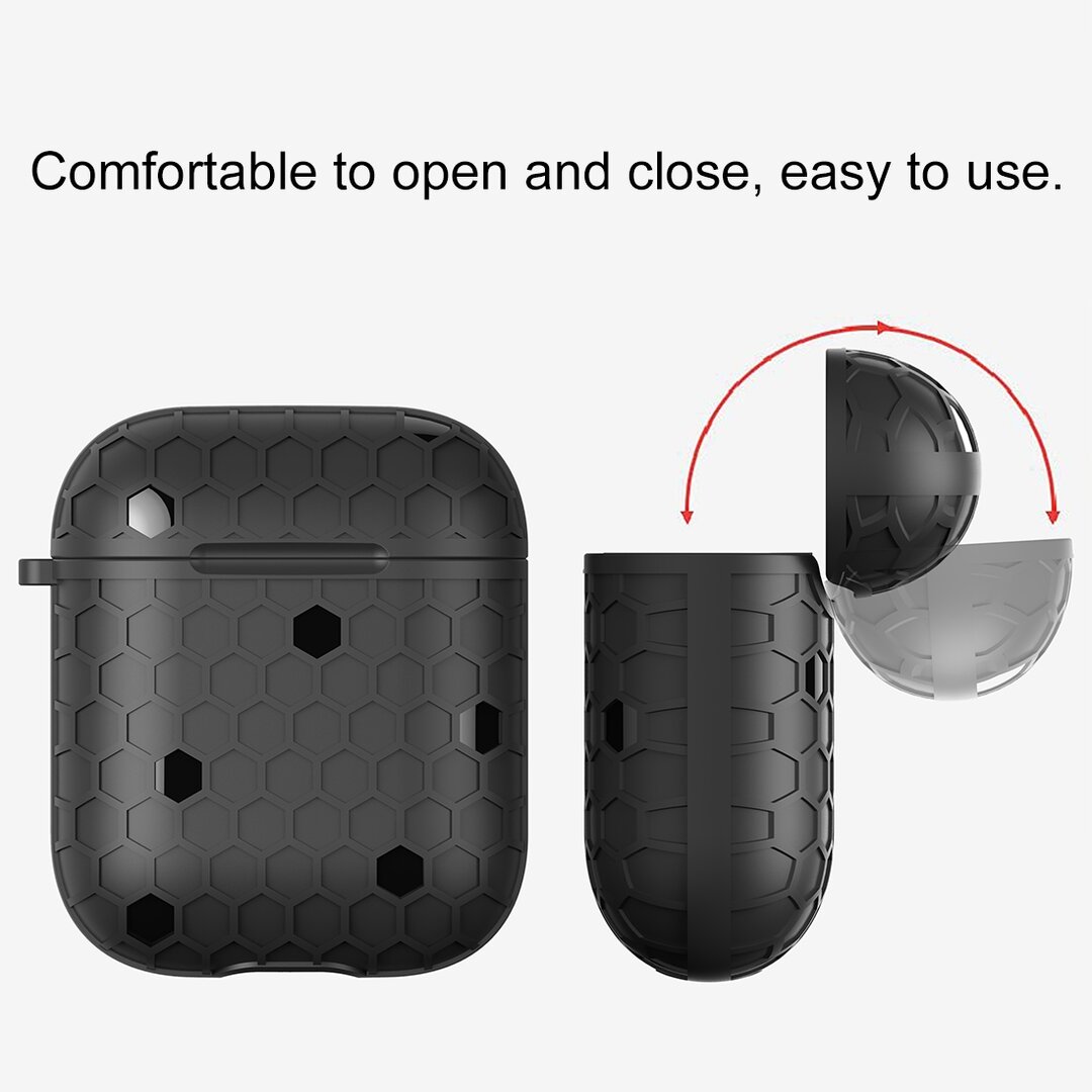 AirPods 1/2 hoesje Hexagon TPU soft serie - blauw