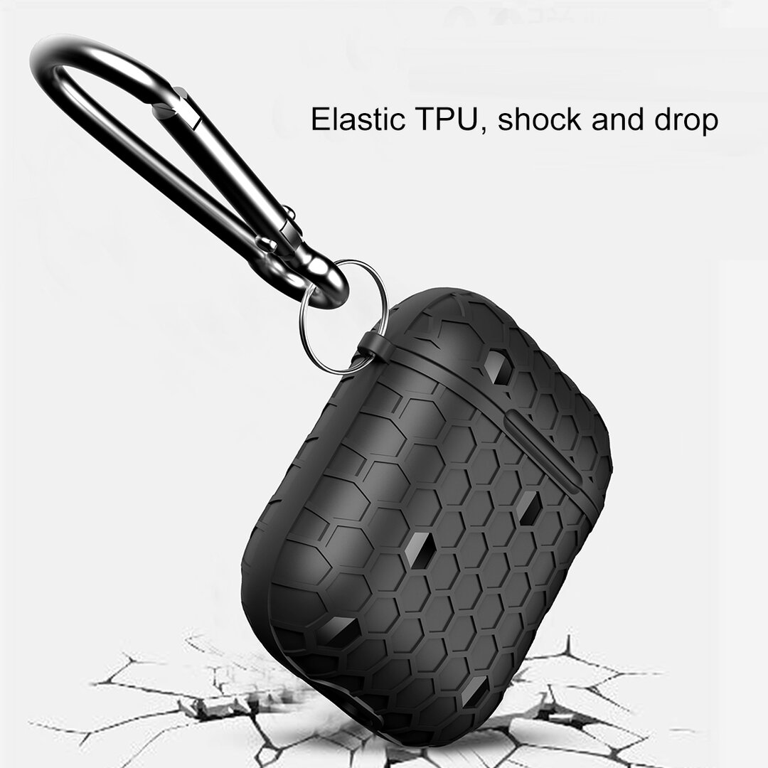 AirPods 1/2 hoesje Hexagon TPU soft serie - blauw