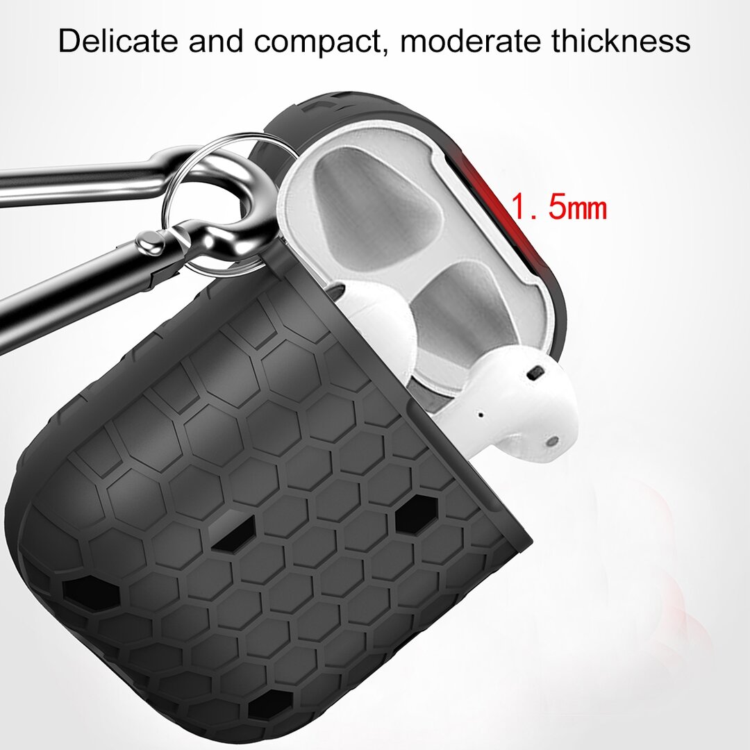 AirPods 1/2 hoesje Hexagon TPU soft serie - blauw