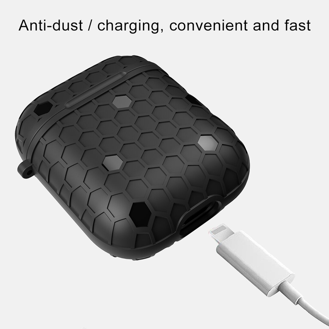 AirPods 1/2 hoesje Hexagon TPU soft serie - blauw