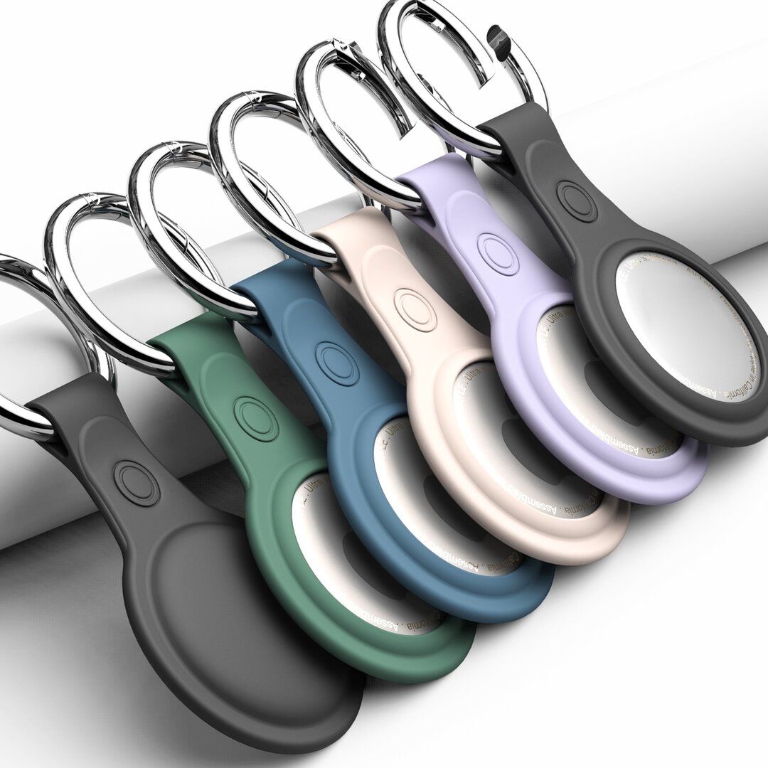 AirTag case - TPU Hard siliconen hoesje voor Apple AirTags, met sleutelclip - paars