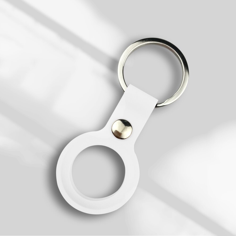 AirTag case liquid series - siliconen hoesje met ring - wit