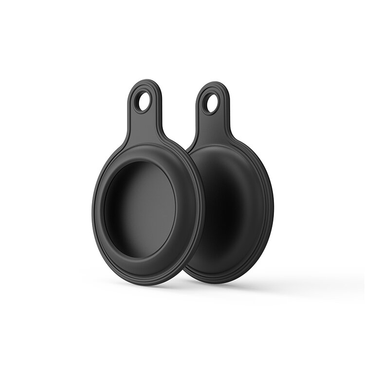 AirTag case gel series - sleutelhanger met ring - zwart
