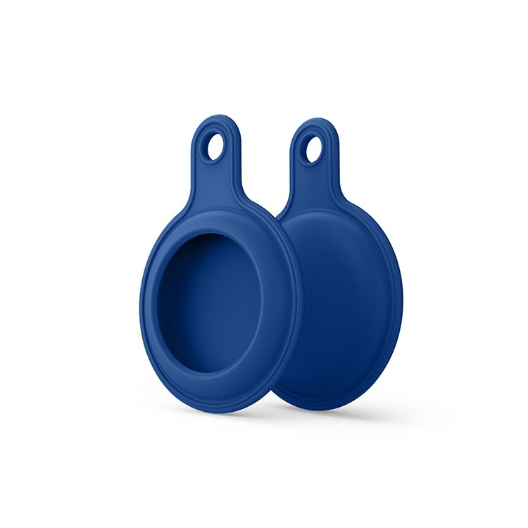 AirTag case gel series - sleutelhanger met ring - donkerblauw