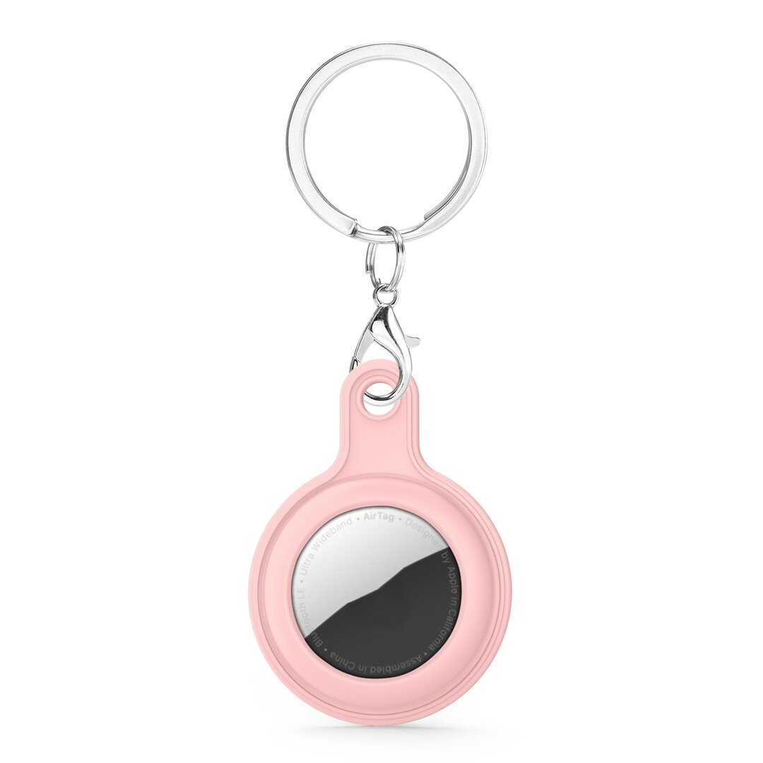 AirTag case gel series - sleutelhanger met ring - licht roze