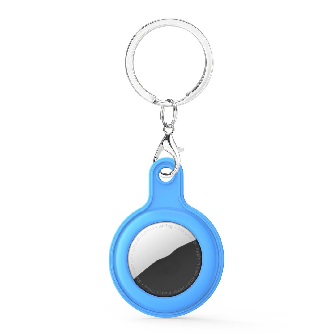 AirTag case gel series - sleutelhanger met ring - blauw