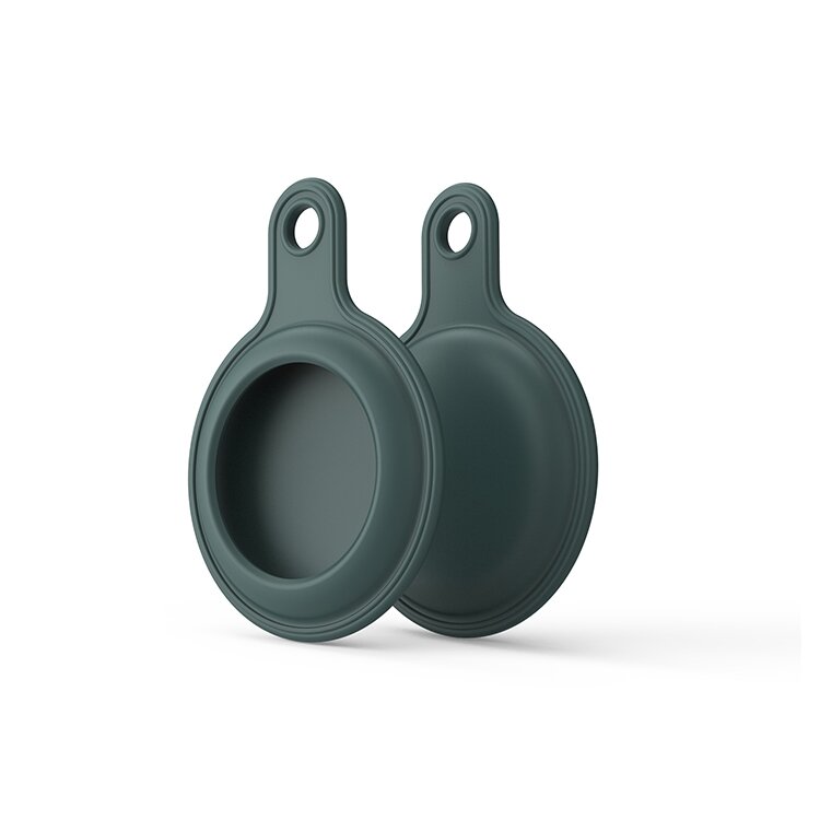 AirTag case gel series - sleutelhanger met ring - olijfgroen