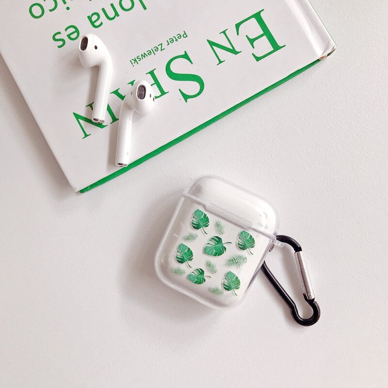 AirPods 1/2 hoesje Painting series - hard case - Green leaf - Schokbestendig