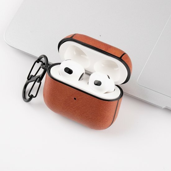 AirPods 3 hoesje - Leder - Leather series - Bruin