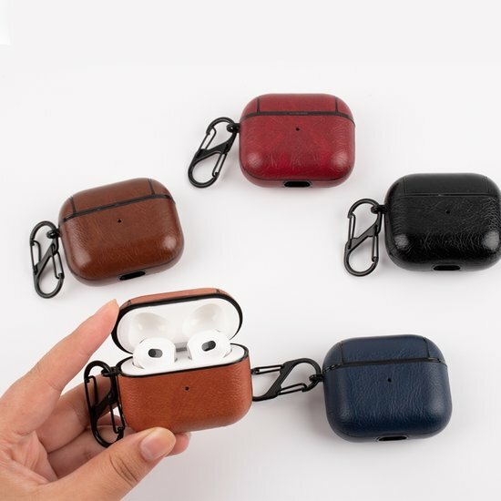 AirPods 3 hoesje - Leder - Leather series - Rood