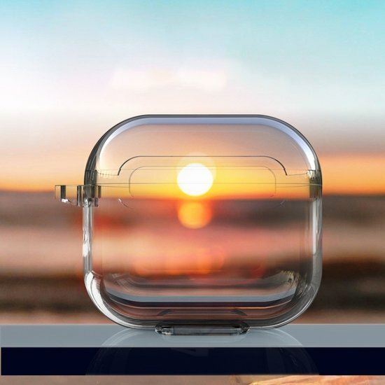 AirPods 3 hoesje - TPU - Transparant - Met bevestigingsclip