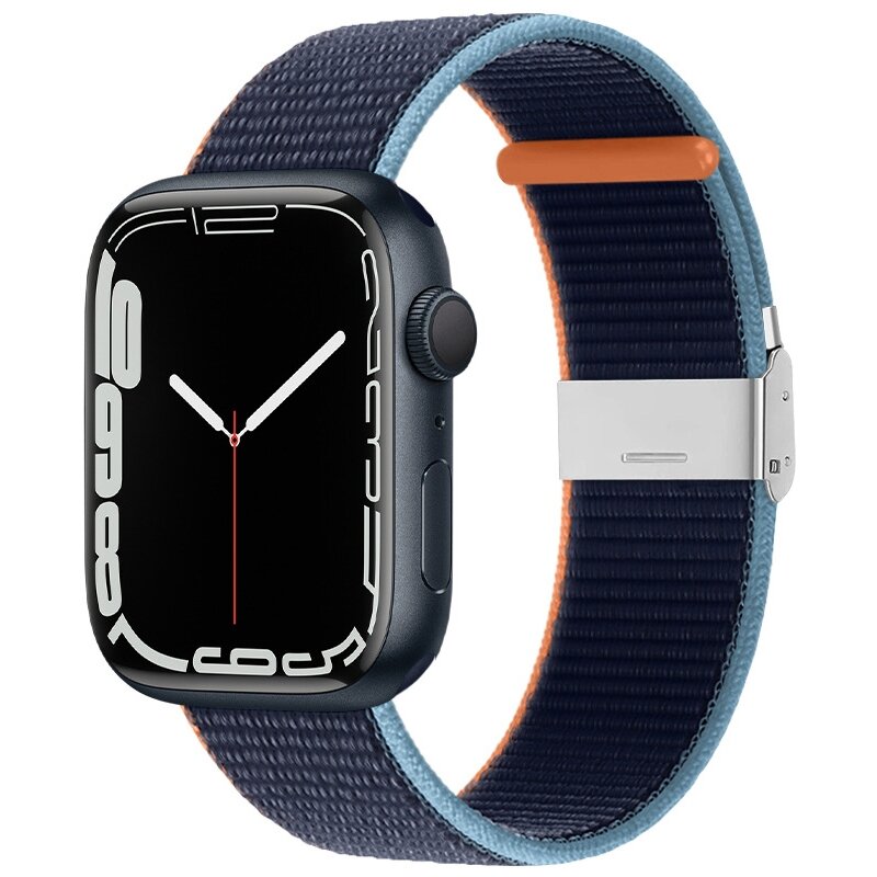 Nylon bandje met klemsluiting - Navy - Geschikt voor Apple Watch 38mm / 40mm / 41mm / 42mm