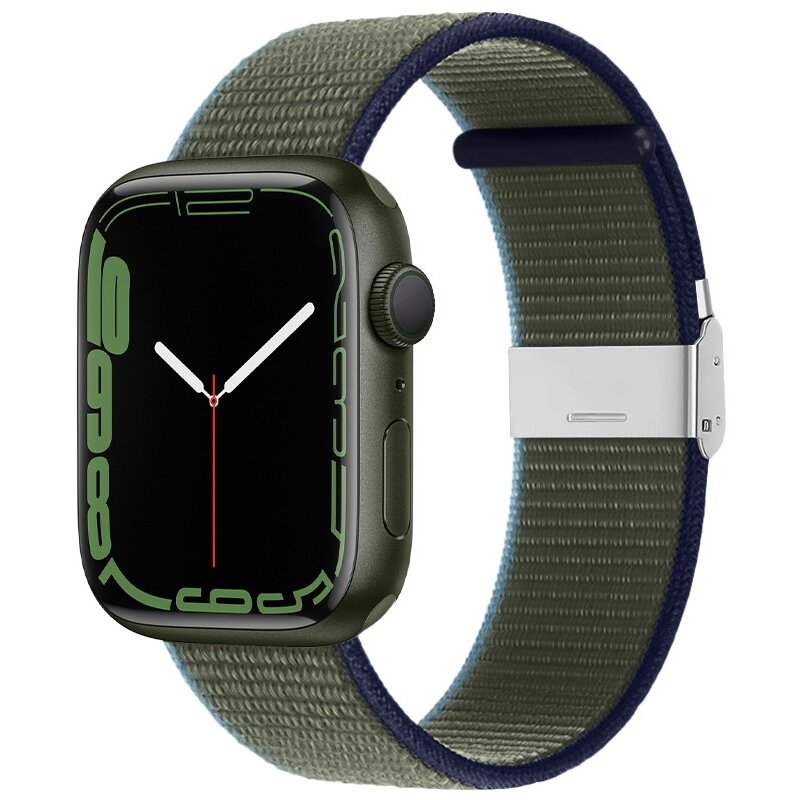 Nylon bandje met klemsluiting - Groen - Geschikt voor Apple Watch 38mm / 40mm / 41mm / 42mm