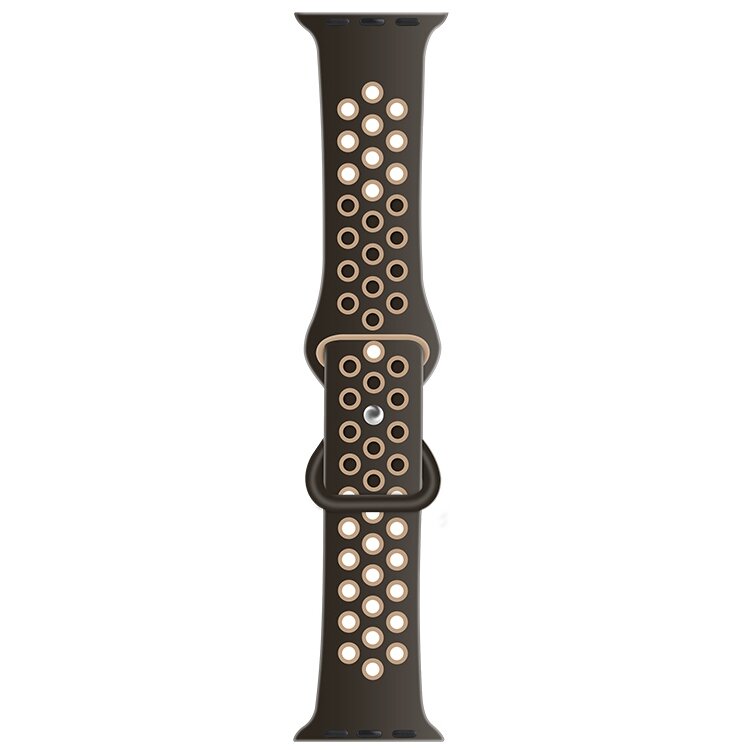 Sportbandje met extra lus - Donkerbruin + Lichtbruin - Geschikt voor Apple Watch 38mm / 40mm / 41mm / 42mm
