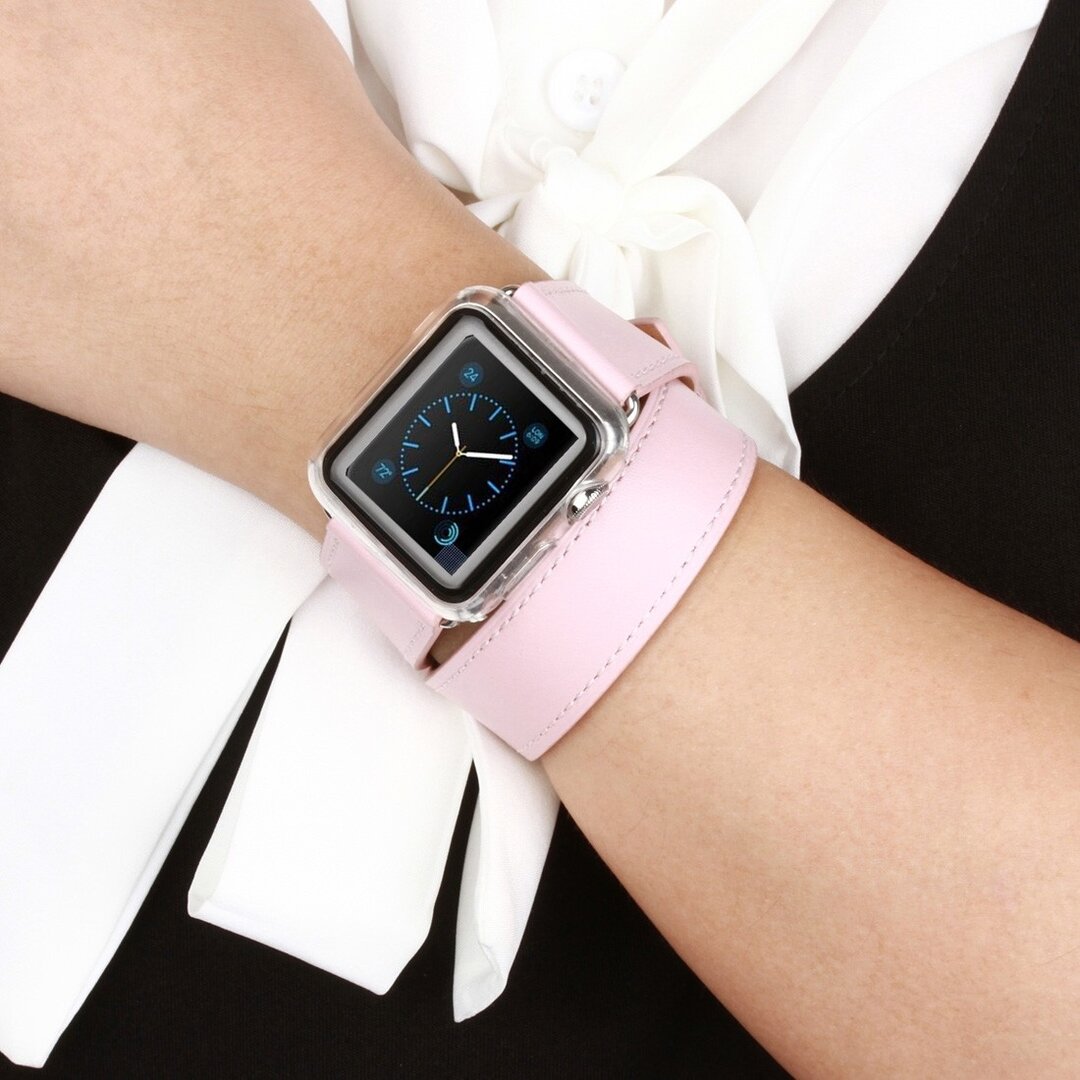 Kakapi Double Strap bandje - Roze - Geschikt voor Apple watch 38mm / 40mm / 41mm / 42mm