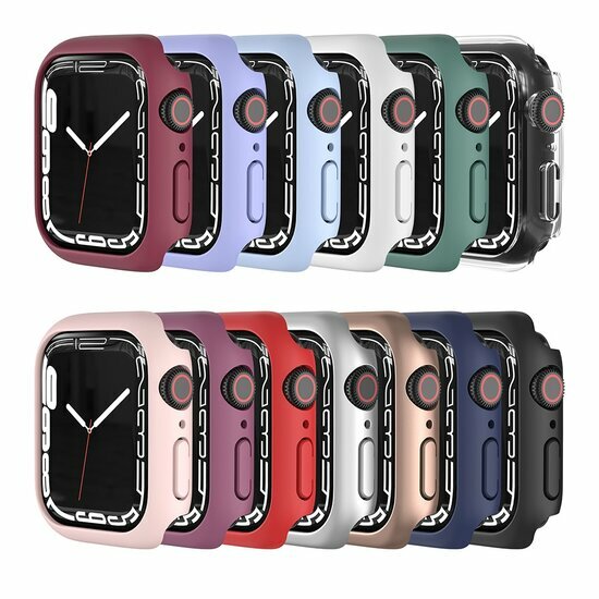 Apple Watch 45mm Hard case (open front) - Wijnrood - Geschikt voor Apple Watch 45mm