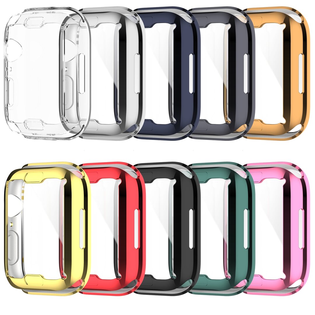 Siliconen case (volledig beschermd) 45mm - Transparant - Geschikt voor Apple watch 45mm