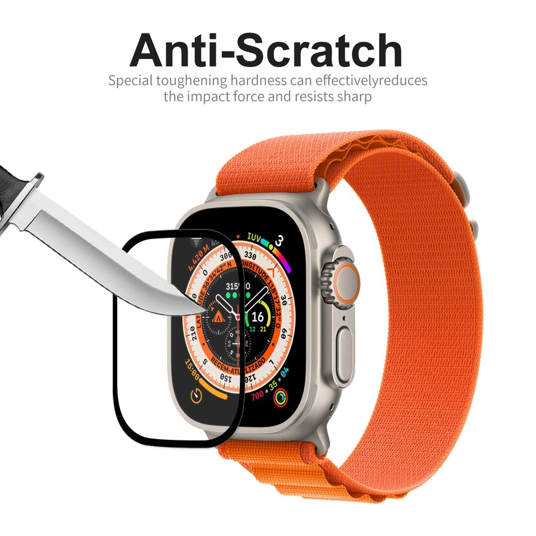 Screen protector Ultra Apple Watch - Full cover - Geschikt voor Apple watch 49mm