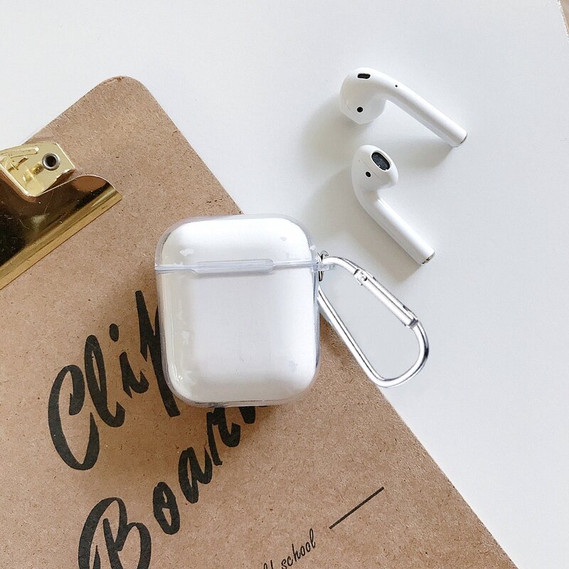 AirPods 1/2 hoesje no series - hard case - Transparant - Schokbestendig