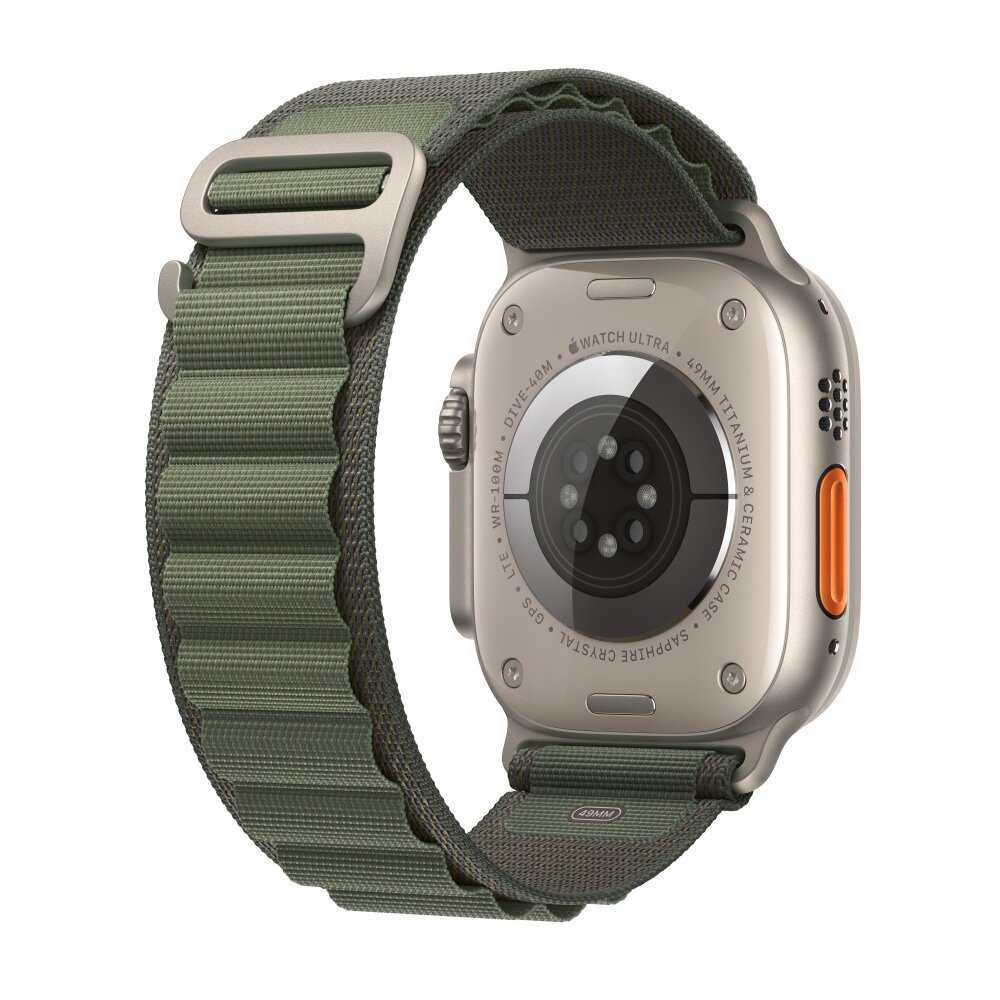 Alpine Loop nylon bandje - Groen - Geschikt voor Apple Watch 44mm / 45mm&nbsp;/ 46mm / 49mm