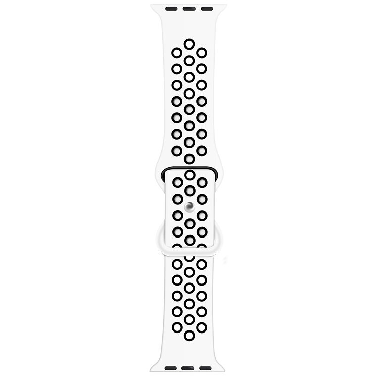 Sportbandje met extra lus - Wit + Zwart - Geschikt voor Apple Watch 44mm / 45mm&nbsp;/ 46mm / 49mm