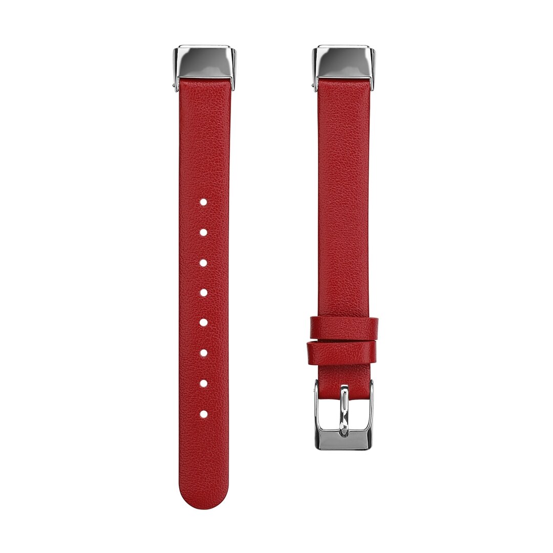 Fitbit Luxe - Leren bandje - Maat: Small - Rood