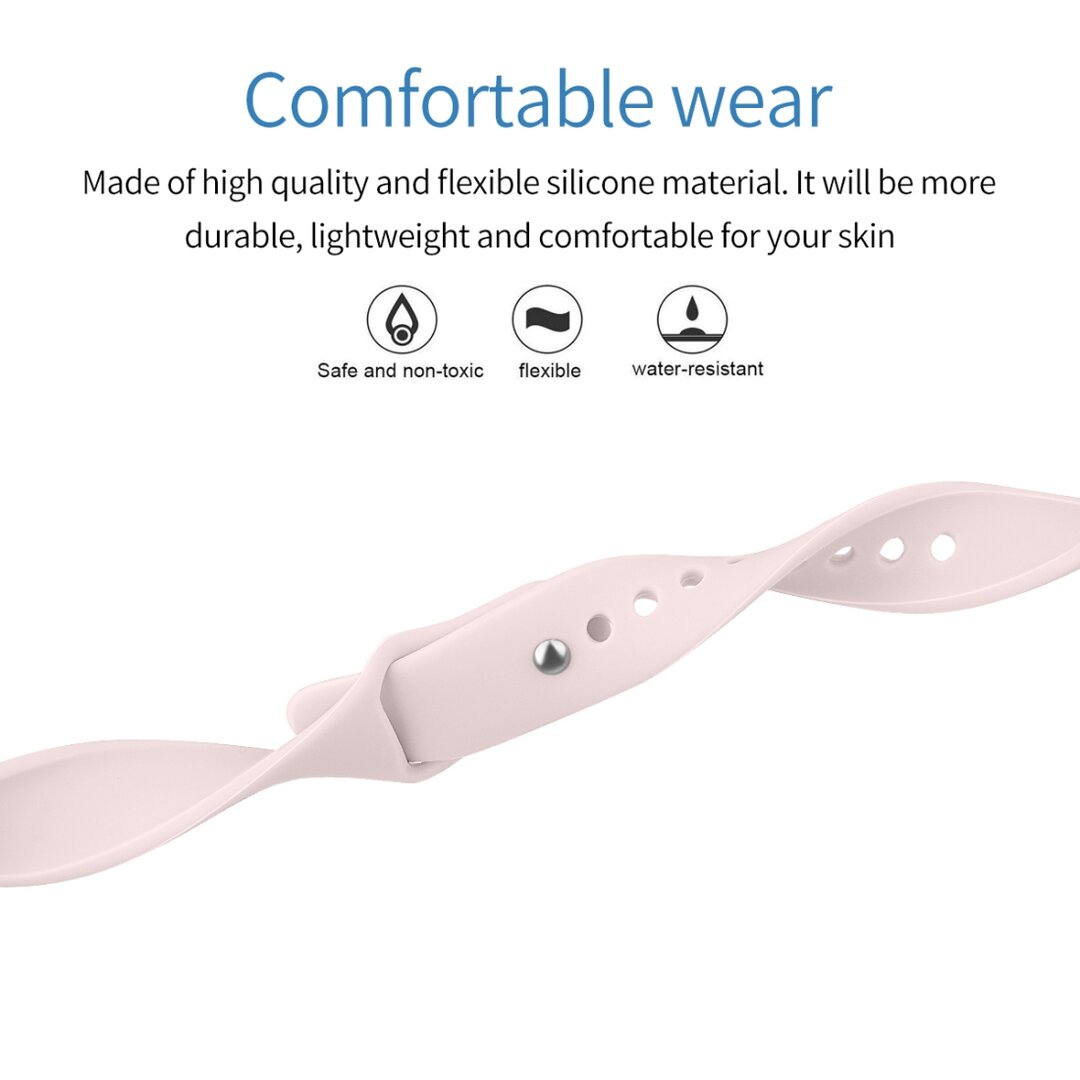 Fitbit Inspire 1 / HR / Ace 2 siliconen bandje - Maat: Large - Zand roze