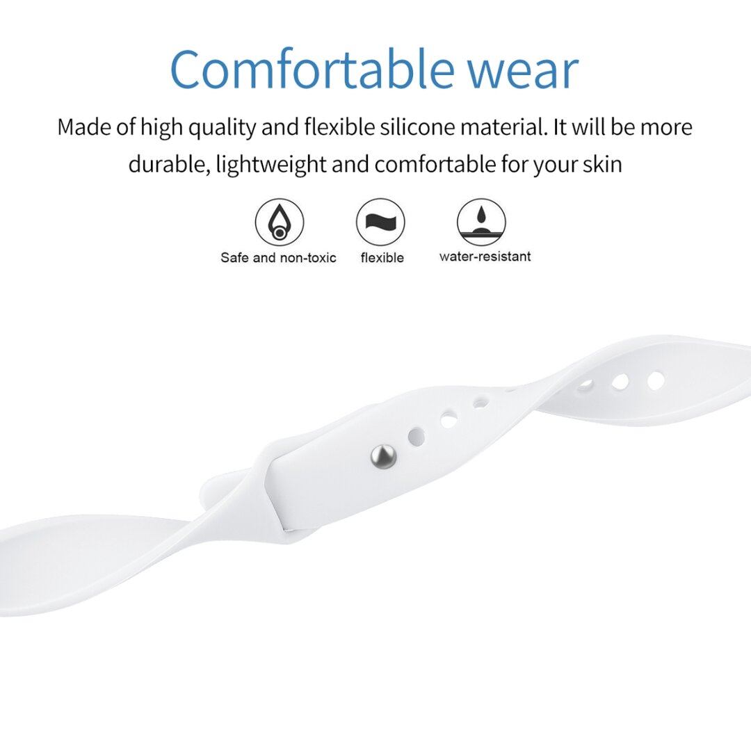 Fitbit Inspire 1 / HR / Ace 2 siliconen bandje - Maat: Small - Wit