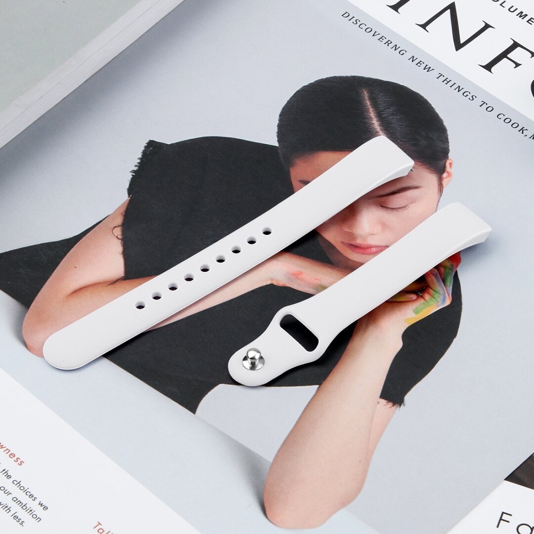 Fitbit Inspire 1 / HR / Ace 2 siliconen bandje - Maat: Small - Wit