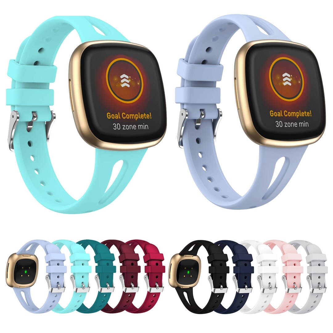 Fitbit Versa 3 &amp; 4 / Sense 1 &amp; 2  - Sportbandje druppel design - Large - Bordeaux