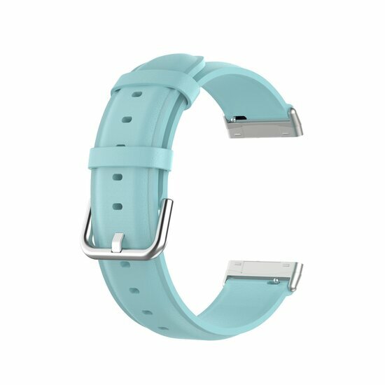 Fitbit Versa 3/4 &amp; Sense 1/2 leren bandje - Lichtblauw