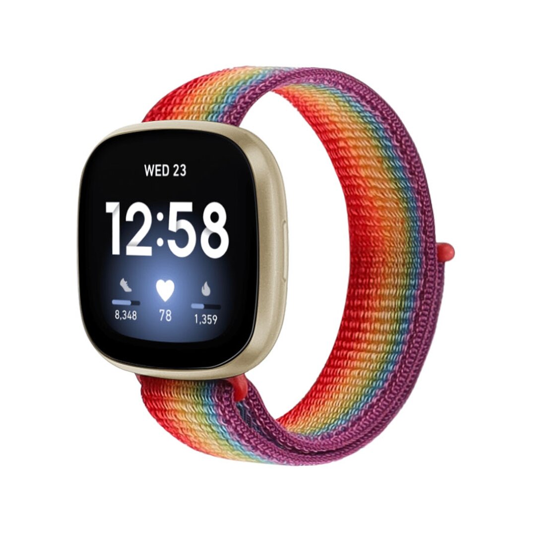 Fitbit Versa 3 &amp; Sense 1  - Sport loop nylon bandje - Multicolor