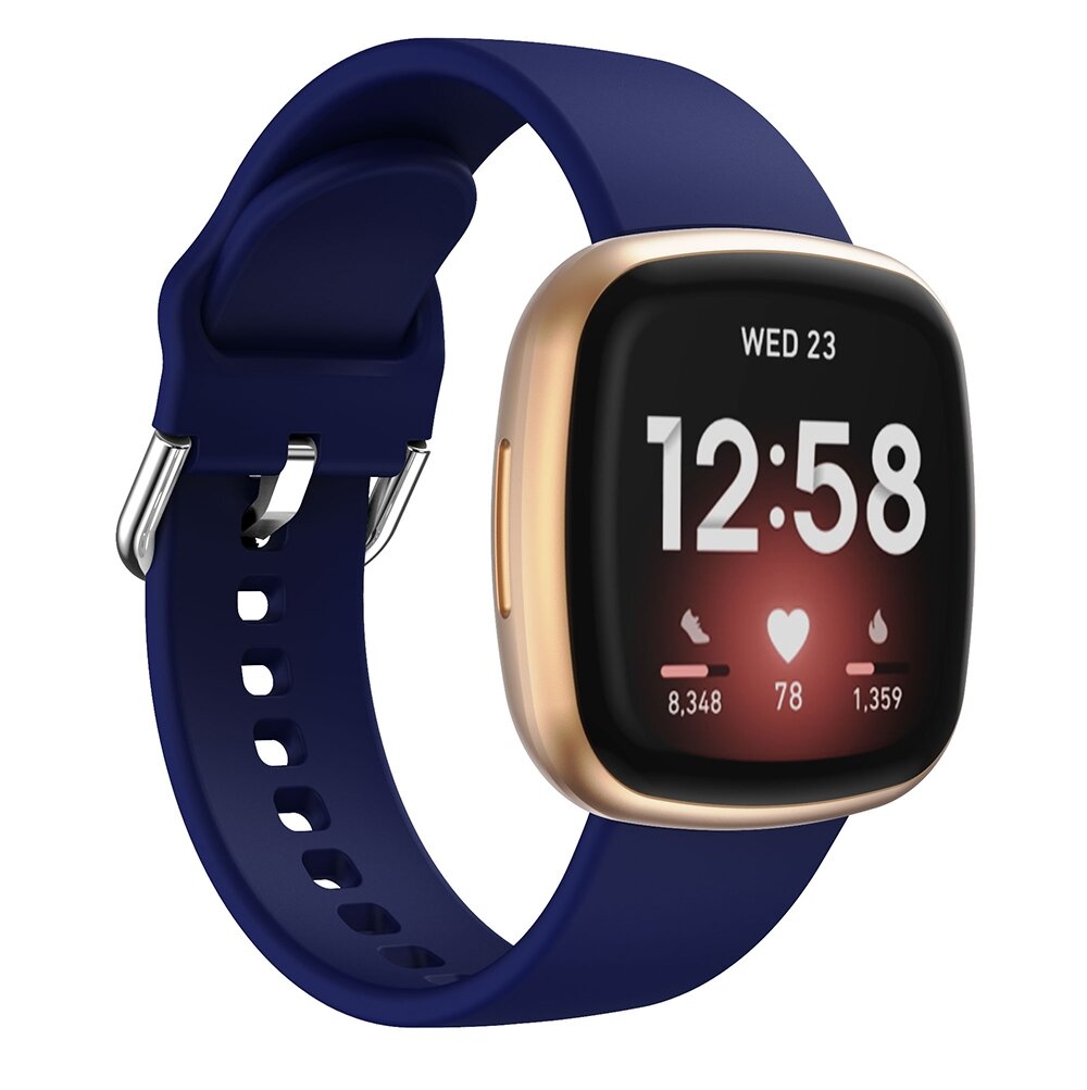 Fitbit Versa 3 &amp; 4 / Sense 1 &amp; 2  - Siliconen bandje - Donkerblauw