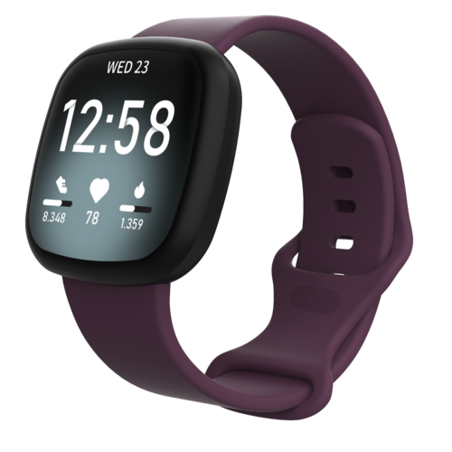 Fitbit Versa 3 &amp; 4 / Sense 1 &amp; 2 Sportbandje - Paars - Maat: M/L