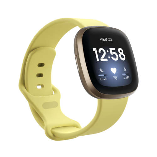 Fitbit Versa 3 &amp; 4 / Sense 1 &amp; 2 Sportbandje - Geel - Maat: M/L
