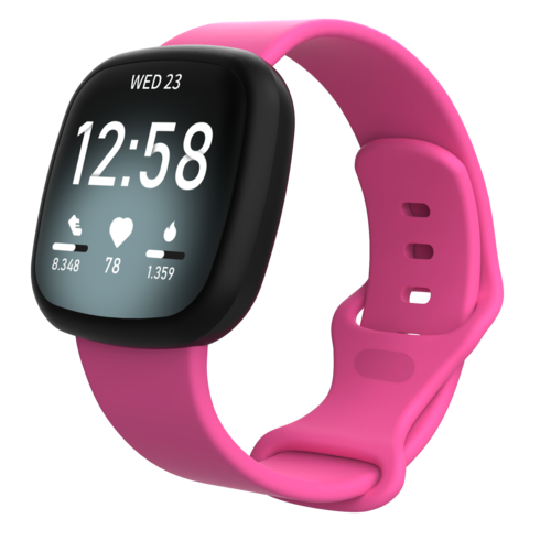 Fitbit Versa 3 &amp; 4 / Sense 1 &amp; 2 Sportbandje - Roze - Maat: M/L
