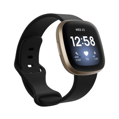 Fitbit Versa 3 &amp; 4 / Sense 1 &amp; 2 Sportbandje - Zwart -&nbsp;Maat: M/L
